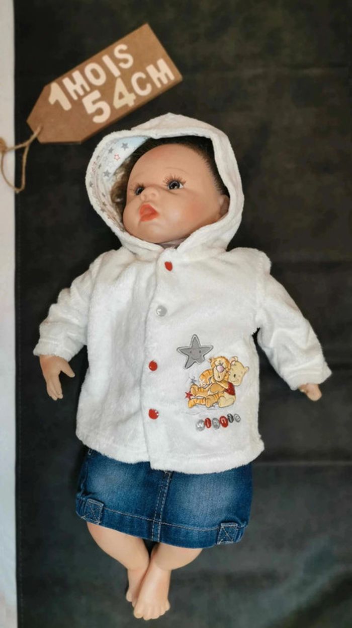Tenue complète 👣 tee-shirt, jupe et veste douce Winnie Disney et Kitchoun 1mois /54cm - photo numéro 4
