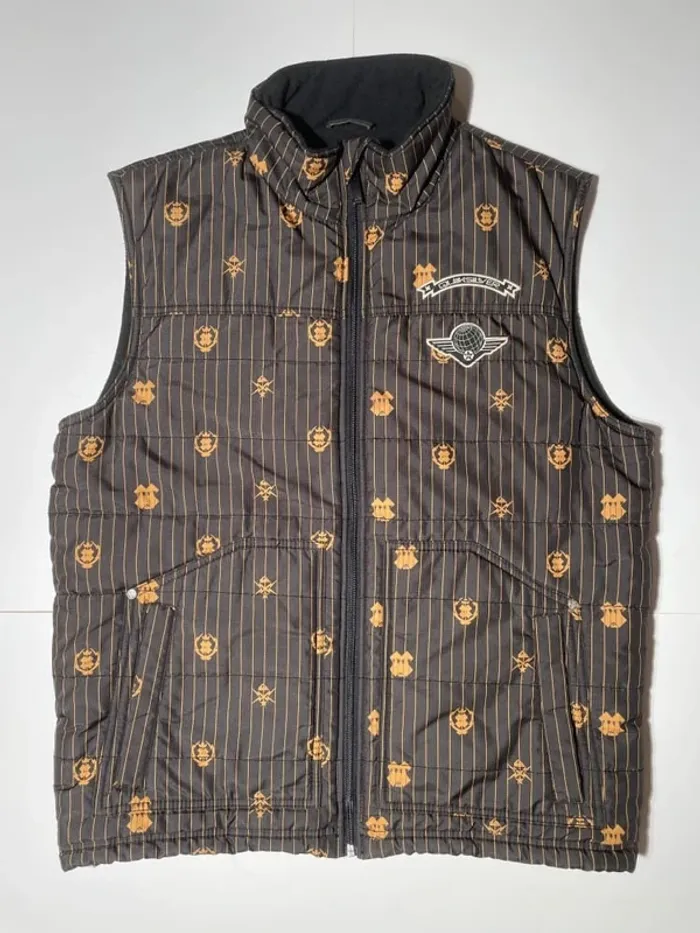 Quiksilver Puffer vest doudoune sans manches black brown Mens L
