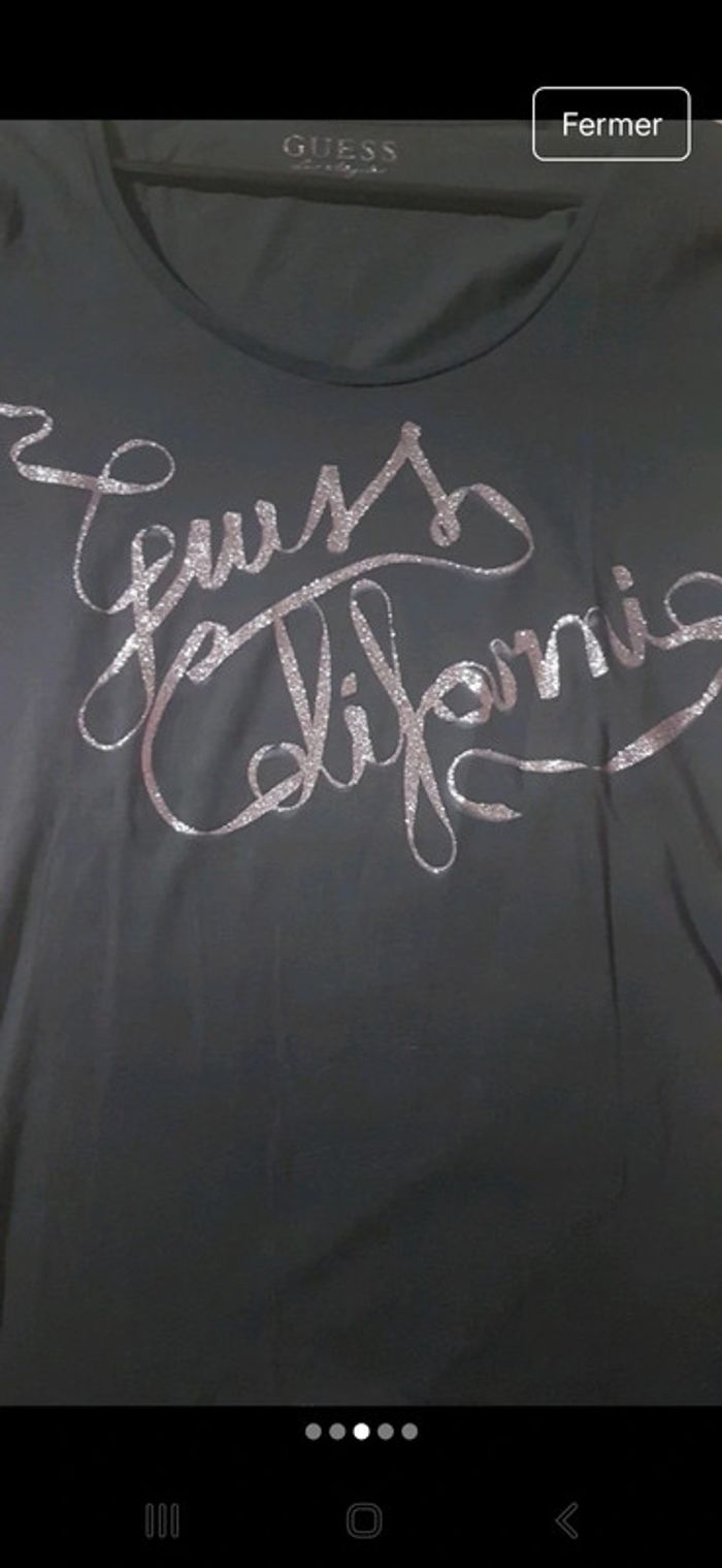 T-shirt manches longues Guess S vert canard - photo numéro 2