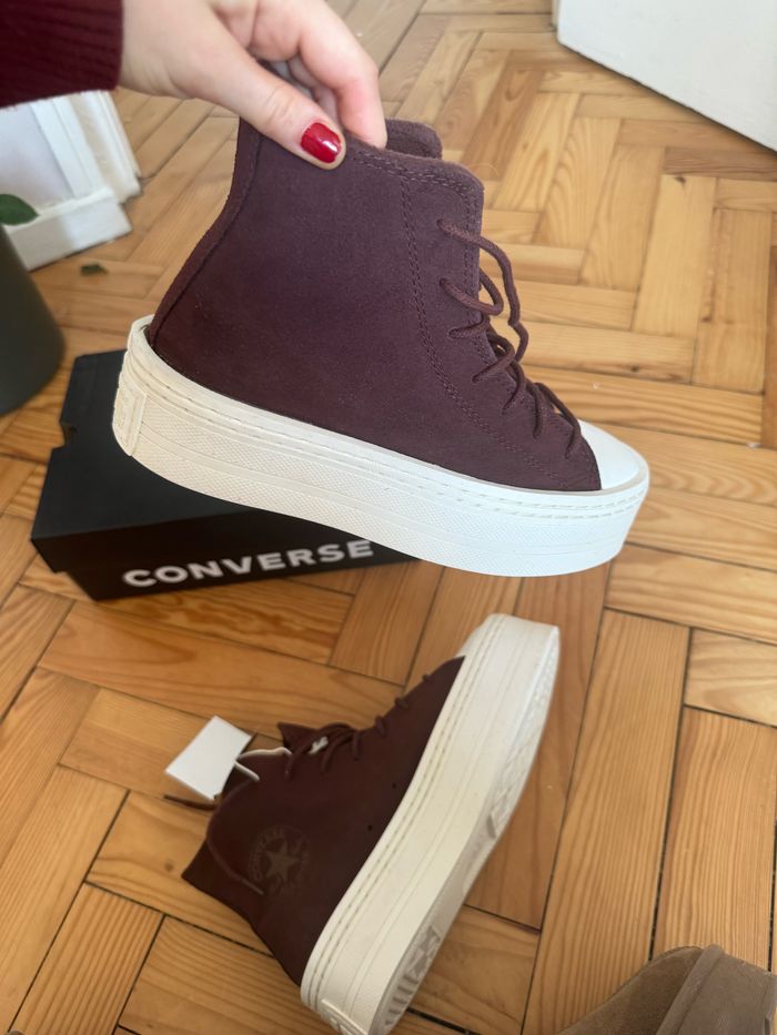 Basket Converse plate-forme marron - photo numéro 7