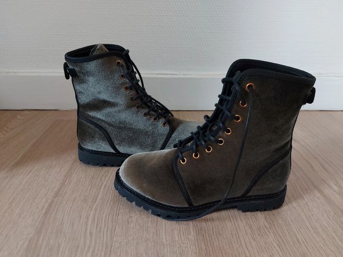 Esprit Bottines Kaki Foncé - photo numéro 2