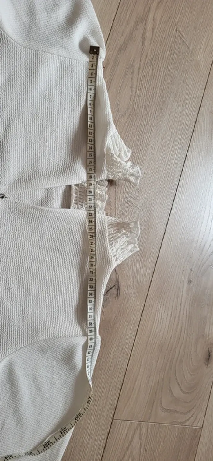Blouse blanche Shein à col smocké et manches longues – Taille S - Blanc - photo numéro 8