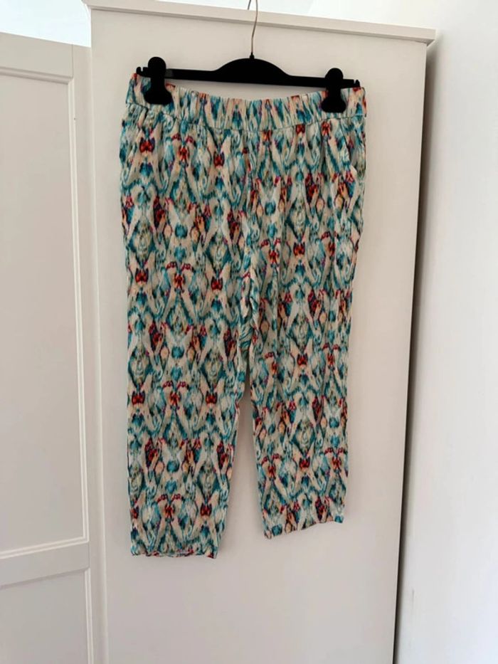 Superbe ensemble pantalon fluide et blouse assortie en viscose Zara 🌸 L XL 40 42 - photo numéro 2