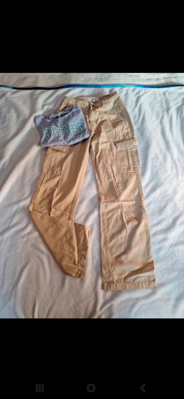 Ensemble pantalon cargo t-shirt taille XS