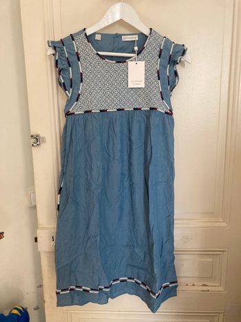Robe brodée chambray Les Coyotes de Paris - Taille 18 (équivaut à un 36/S)