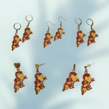 💥 Boucles d'oreilles Iron Man – Attaches au choix !