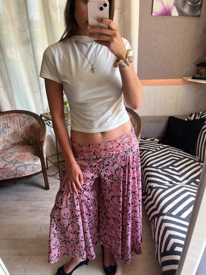 Jupe culotte longue bohème hippie champêtre bohème bohemian - photo numéro 3