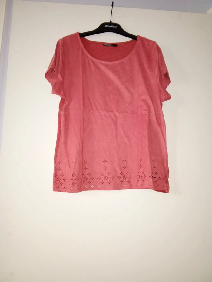 T-shirt rouge avec fleurs - Esmara - Taille 38/40 M/L