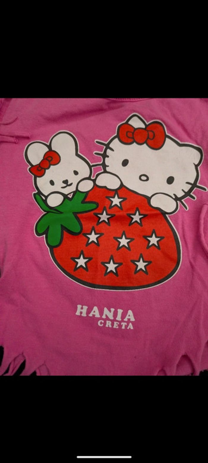 T-shirt tunique rose Hello Kitty, frange 2 ans 24mois - photo numéro 3