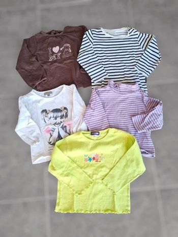 Lot 5 T-shirts manches longues 2 ans
