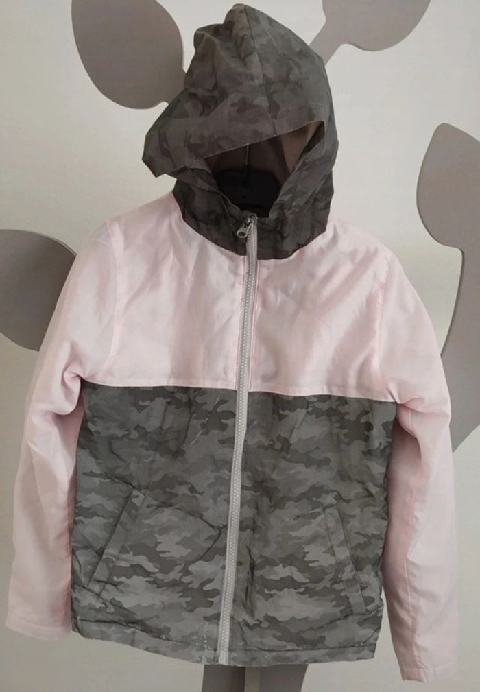 Coupe vent doublé polaire rose et gris Influx taille 8 ans