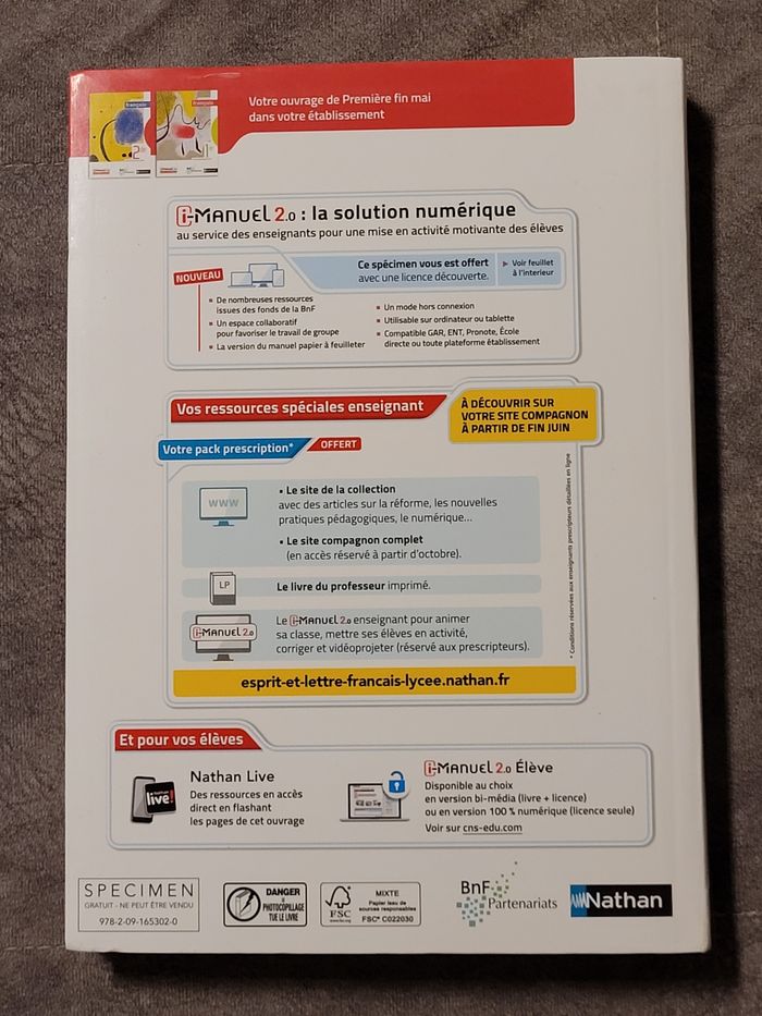 Français 2de (L'esprit et la lettre) Livre + licence élève 2019 - 2de L'esprit et la lettre Estelle - photo numéro 2