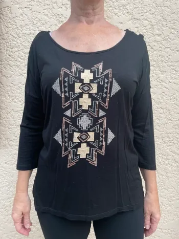 Teeshirt manche 3/4 noir