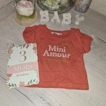 T-shirt "mini amour en vacances" 3 mois