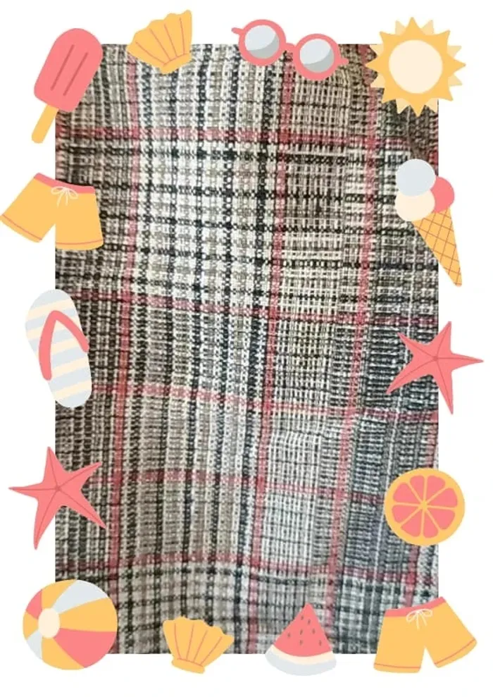 Ensemble pantacourt et boléro/gilet sans manches à carreaux - photo numéro 4