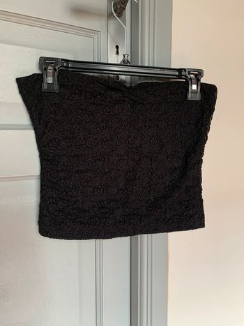 Top bandeau en dentelle noir