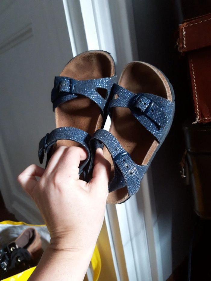 Sandales bleu paillettes DPAM 29 - photo numéro 2