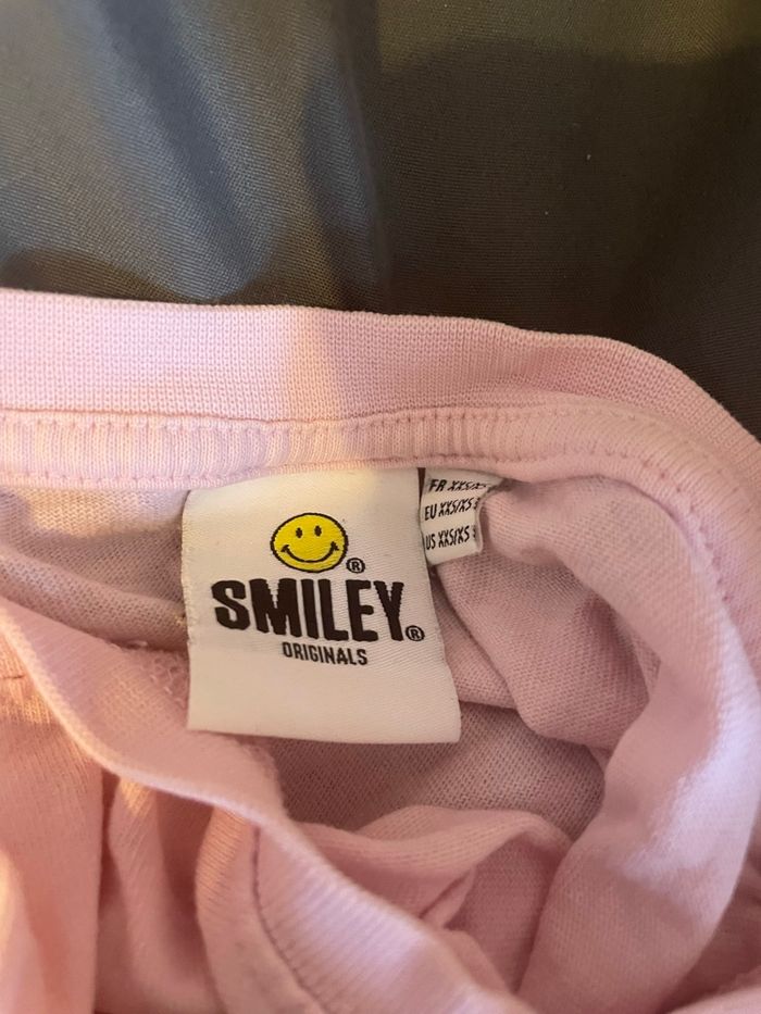 T-shirt smiley rose taille xxs - photo numéro 3