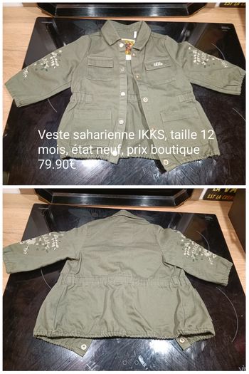 Veste saharienne IKKS demi saison taille 12 mois