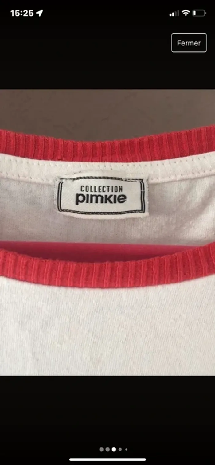 T shirt blanc pimkie taille L - photo numéro 3