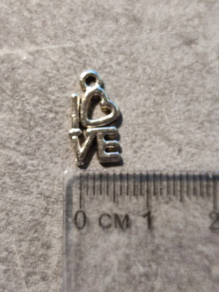 Pendentif fantaisie métal argenté Love - photo numéro 2