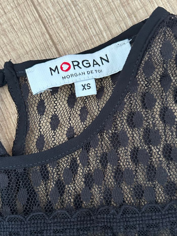Blouse noire transparente en plumetis Morgan taille XS jamais portée - photo numéro 9