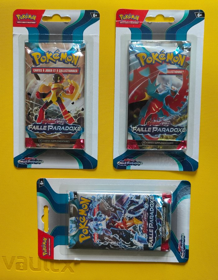 3 boosters blister carte pokemon faille paradoxe ev4