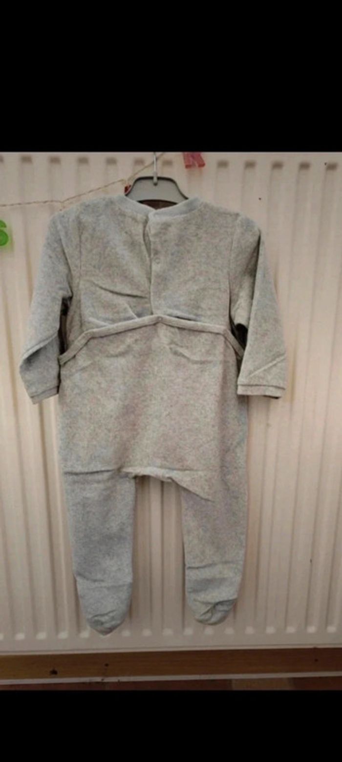 🩶Babygros gris motif phoque 24 mois Mots d'enfants - photo numéro 4