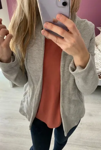 Veste blazer Promod gris pailleté