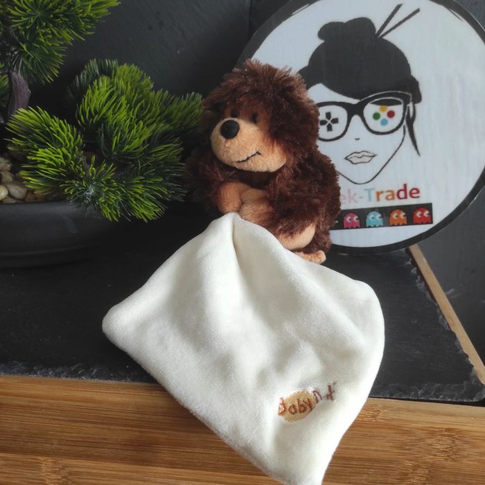 Doudou Knuffel Hérisson Baby Nat Marron Mouchoir Blanc Beige #geektradedoudo