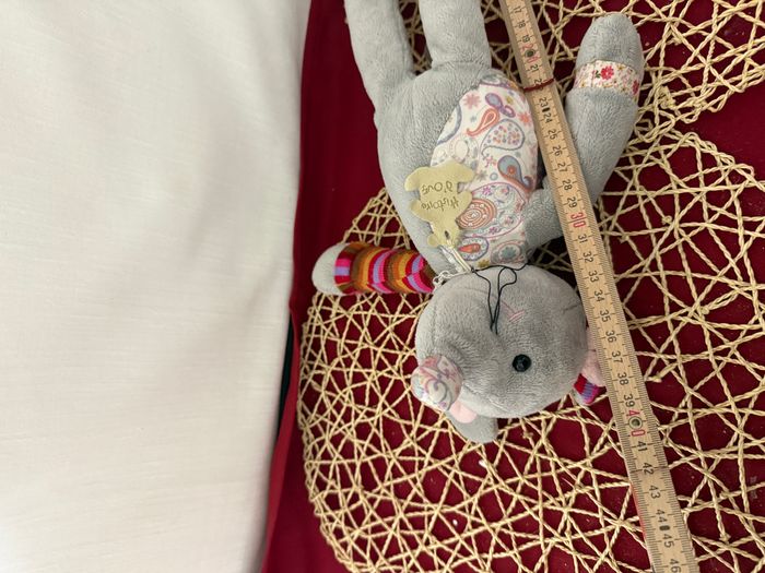 Doudou souris grise fleurs HISTOIRE D'OURS - photo numéro 3