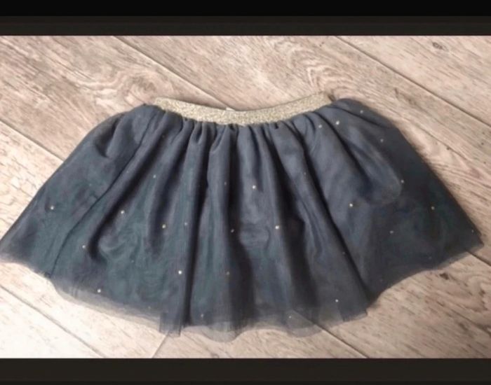 Jupe en tulle grise et dore Obaibi 9 mois
