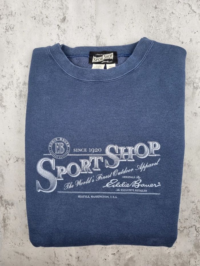 Sweat Eddie Bauer bleu – Taille L Homme (mesures en photos) - photo numéro 2