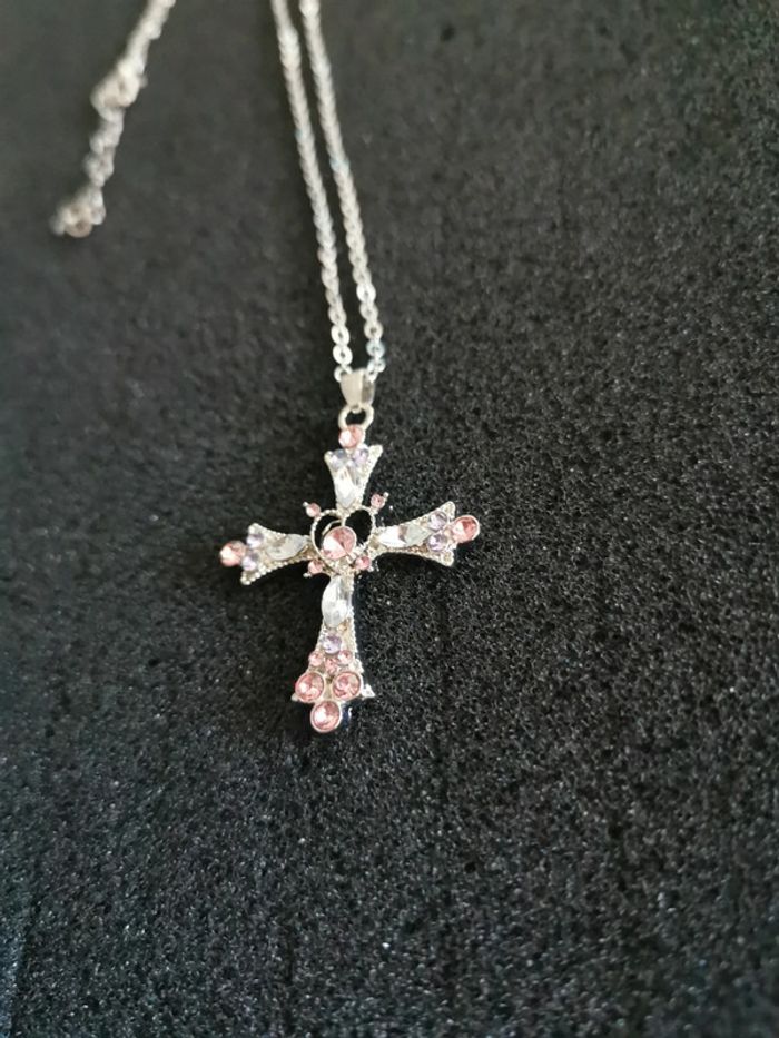 Collier et pendentif spirituel croix chrétienne - photo numéro 2