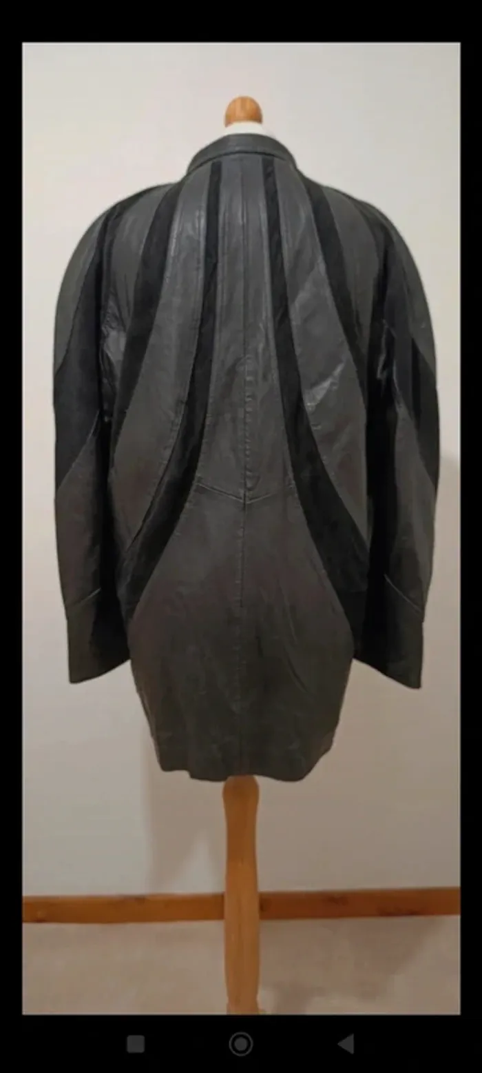 Veste véritable cuir d'agneau femme vintage taille L - photo numéro 3