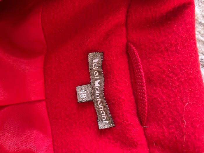 Manteau Ici et Maintenant rouge taille 40 - photo numéro 3