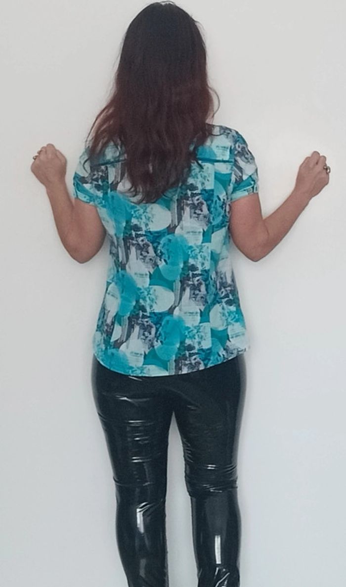 Chemise manches courtes tons bleus taille 36 - photo numéro 6