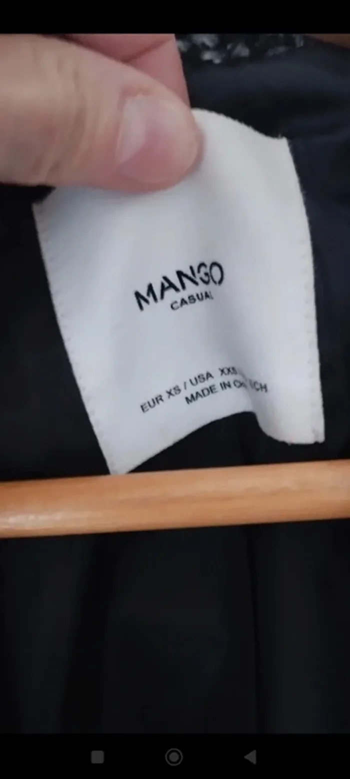 Manteau caban caban noir chiné Mango XS - photo numéro 9
