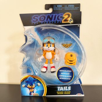 Tails avec sac à dos et accessoire ailé Figurine Articulée Sonic The Hedgehog 2 10cm