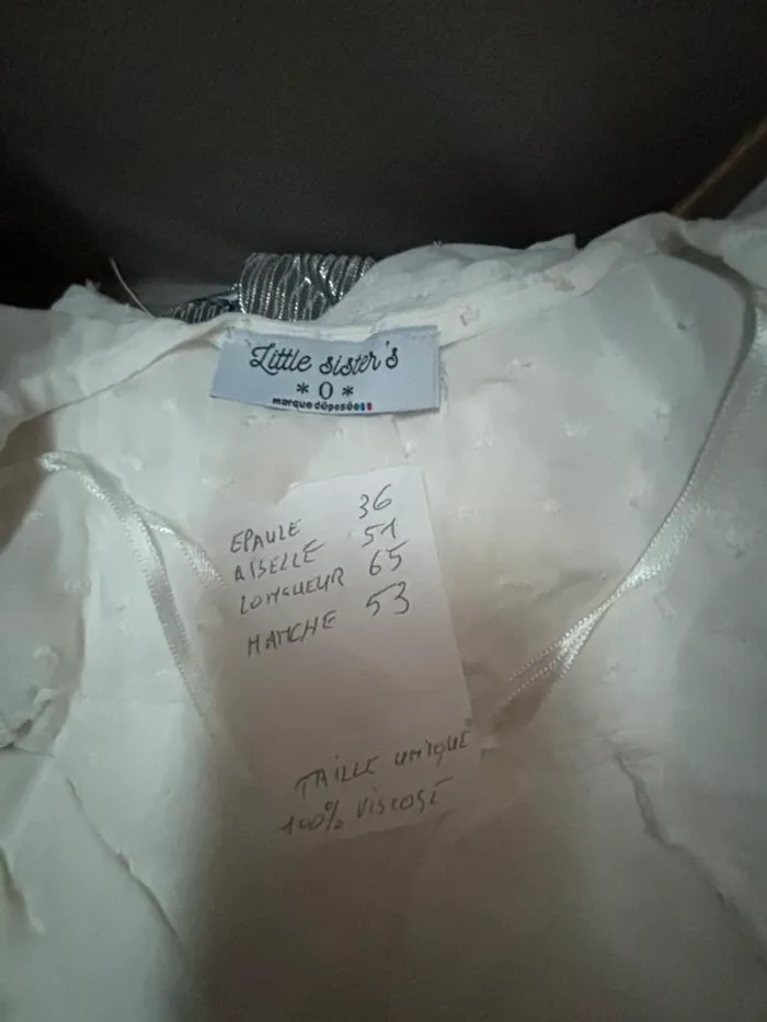 🤍 très jolie blouse blanche en Viscose - Little Sister’s - T36 - photo numéro 5