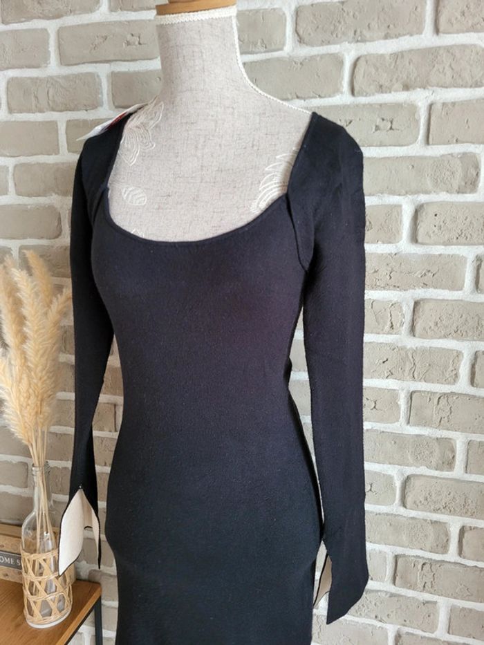 Robe moulante en maille noire très douce Zara neuve avec étiquette - photo numéro 5