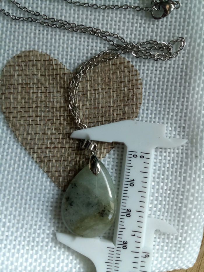 Collier pierre de labradorite naturelle à jolis reflets - photo numéro 3