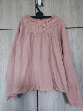 Tunique rose fleurs brodées 8 ans Vertbaudet