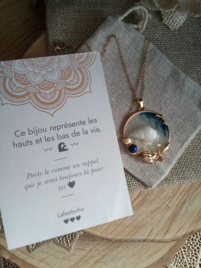 Collier vague de la vie + carte - photo numéro 6