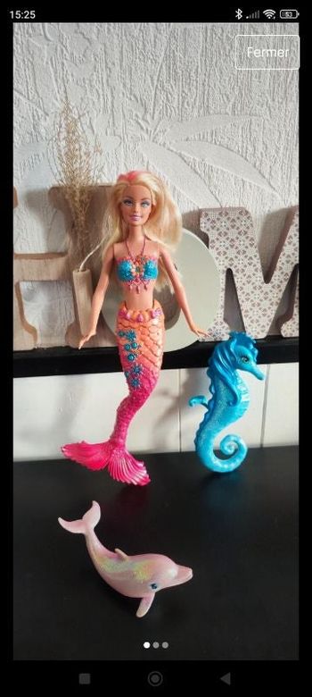 Magnifique poupée barbie sirène mannequin de collection vintage