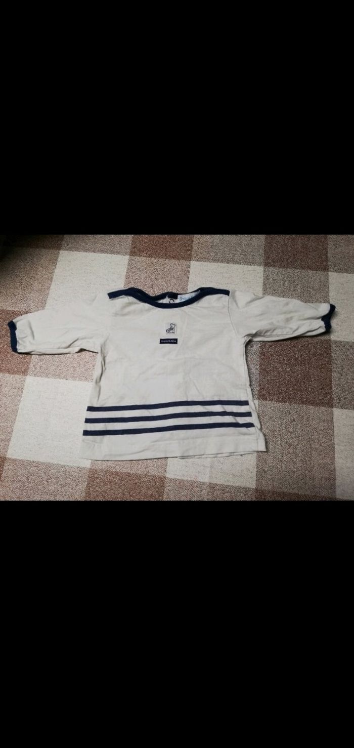 Tee shirt 3 mois manches longues marin