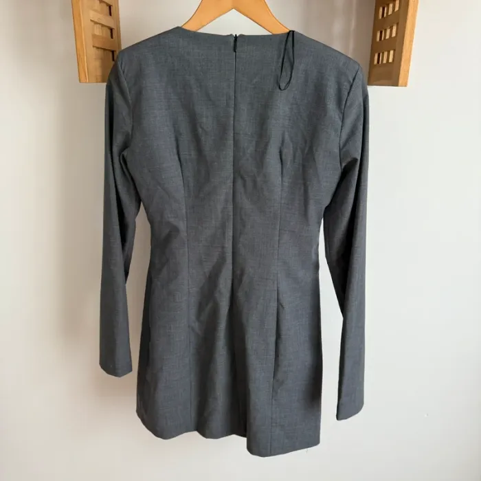 Robe courte structurée grise Zara M - photo numéro 4
