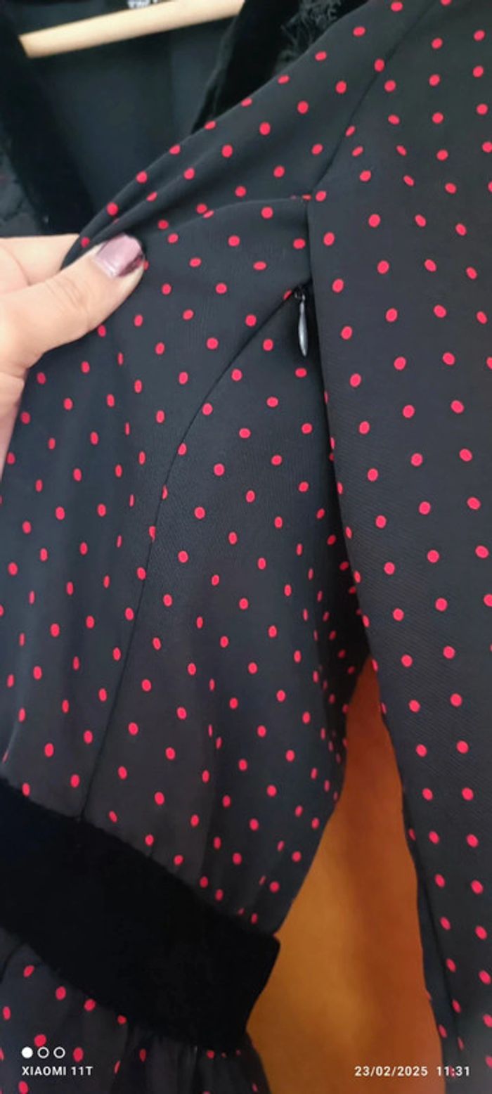 Robe noire et rouge imprimé pois taille M the kooples - photo numéro 5