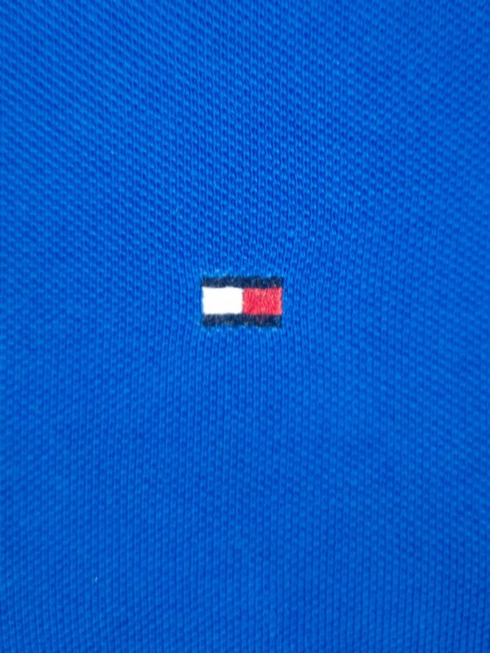 Polo Tommy Hilfiger manche courte - Bleu logo brodé - Taille L Hommes - 100% Coton - photo numéro 5