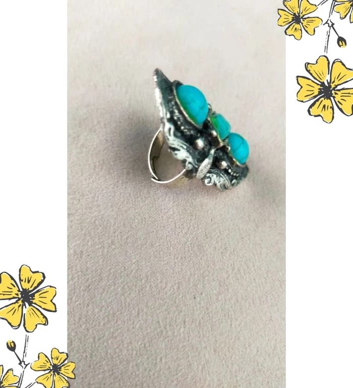 Bague – Perles bleue - Collection Brume Bleue - photo numéro 3